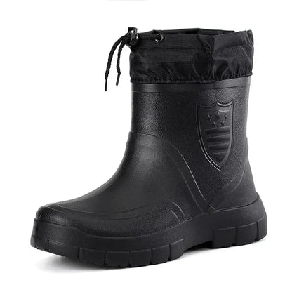 Winter Windproof Cotton Rain Boots Fashion Black