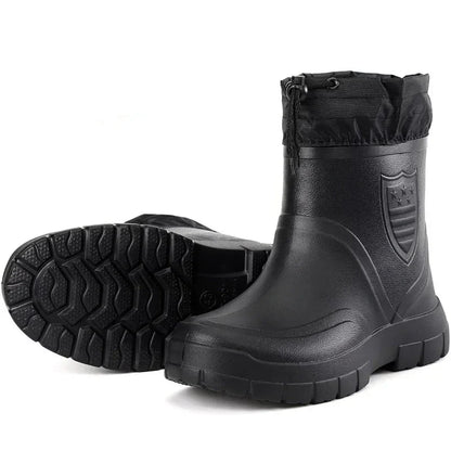 Winter Windproof Cotton Rain Boots Fashion Black