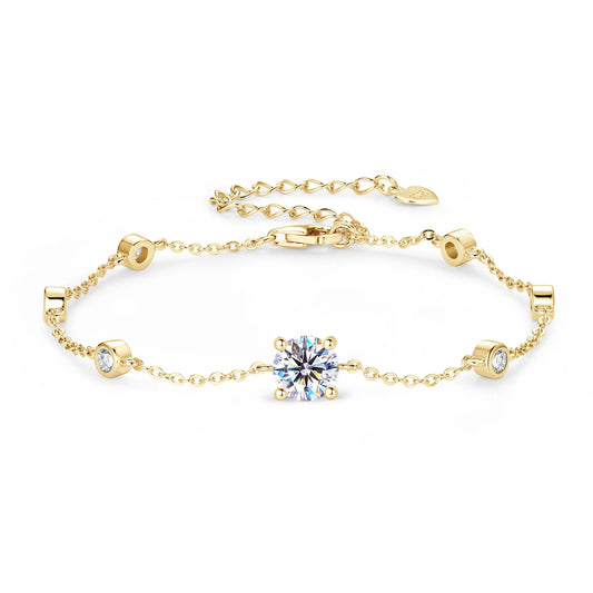 Luminous Elegance: 1CT Moissanite Bracelet in Sterling Silver