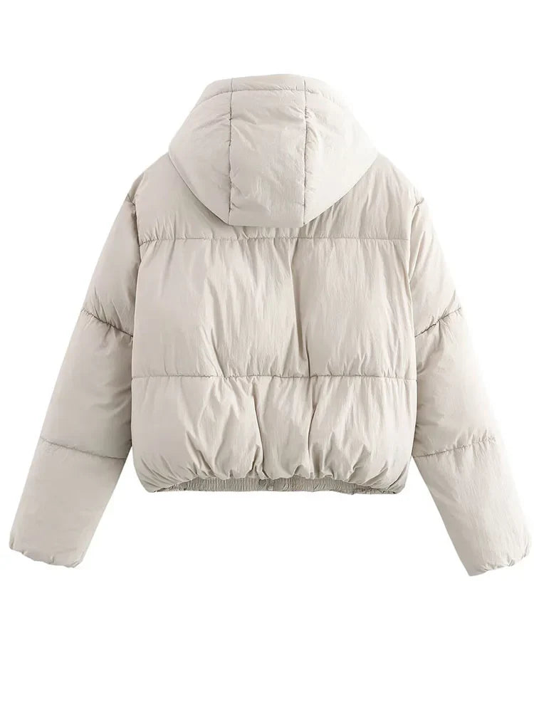 Elegant Women's Hooded Cotton Jacket - Warm & Stylish
