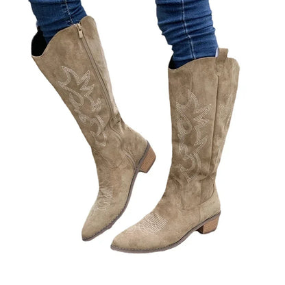 Elegant Embroidered Western Cowboy Boots for Women