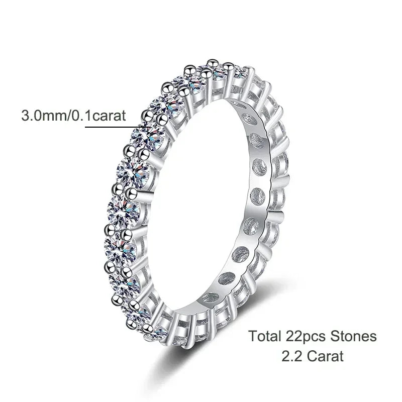 Exquisite 2.2 CT Moissanite Eternity Ring in 18k Gold Plated