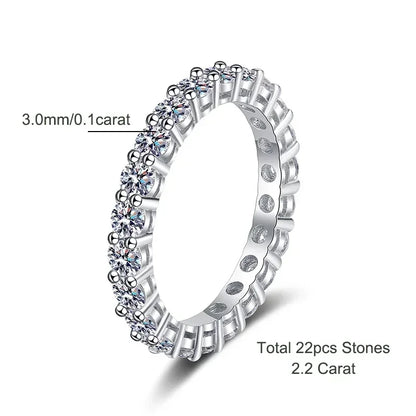 Exquisite 2.2 CT Moissanite Eternity Ring in 18k Gold Plated