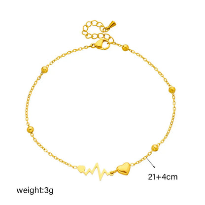 Stainless Steel Love Heart Anklet For Women Girl
