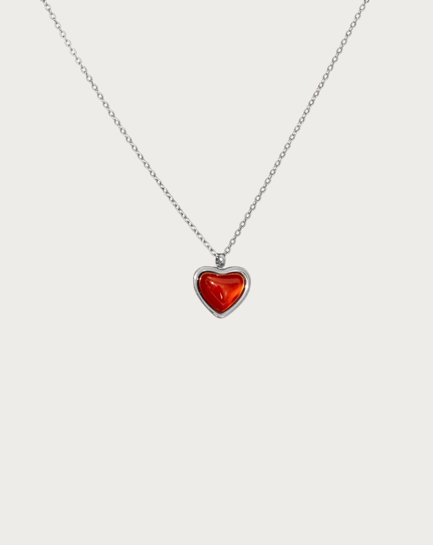 Red Stone Heart Necklace